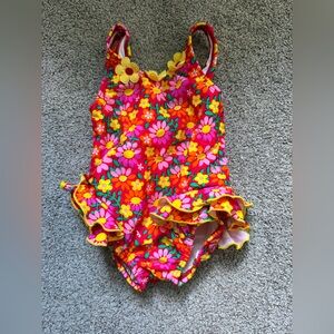 Carter’s Vintage Floral Appliqué One Piece Swimsuit Bathing Suit in Multi 18Mo